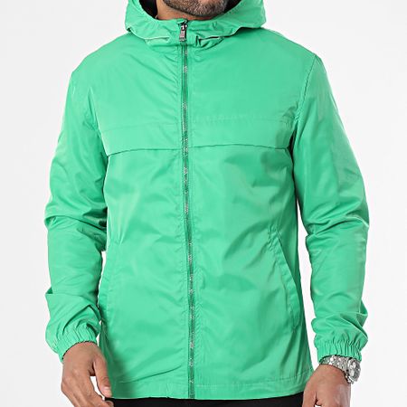Ikao - Chaqueta verde con cremallera y capucha