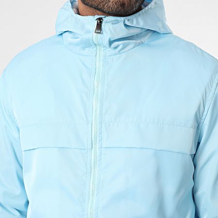 Ikao - Chaqueta azul con capucha y cremallera