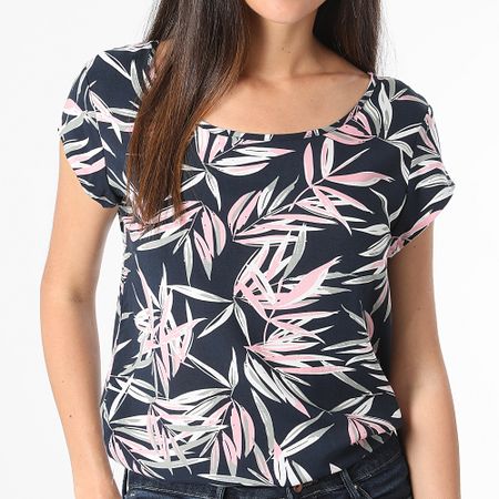 Only - Camiseta de mujer Nova Life Azul Marino Floral