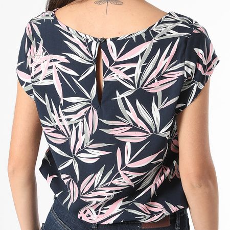 Only - Camiseta de mujer Nova Life Azul Marino Floral