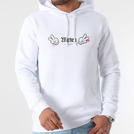 Mickey - Sudadera con capucha Mickey Front Hand Madrid Blanca