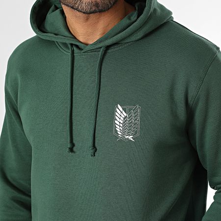 Attaque des Titans - Sudadera con capucha Survey Corps Logo Verde Blanco