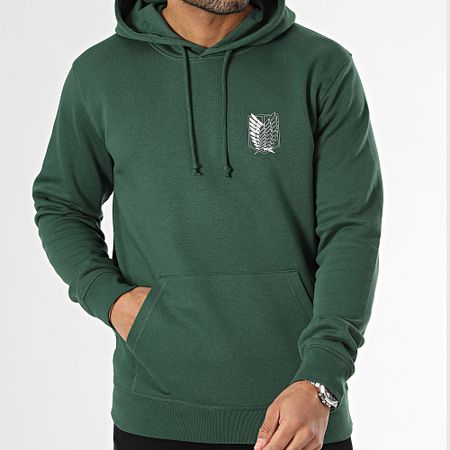 Attaque des Titans - Sudadera con capucha Survey Corps Logo Verde Blanco