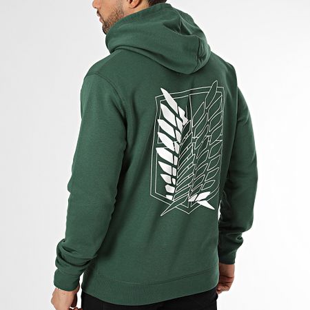 Attaque des Titans - Sudadera con capucha Survey Corps Logo Verde Blanco