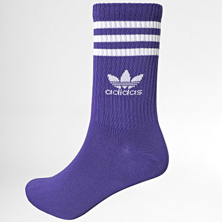 Adidas Originals - 3 Pares De Calcetines IU2659 Blanco Azul Real Morado
