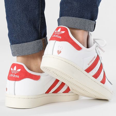 Adidas Originals - Zapatillas Mujer Superstar IG5958 Calzado Blanco Rojo Brillante Wonder Clay