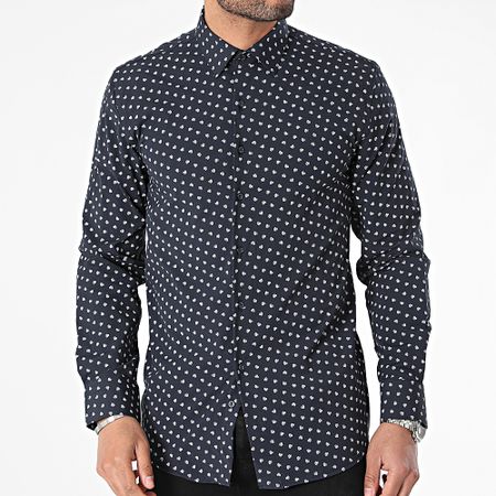 Mackten - Camisa azul marino de manga larga