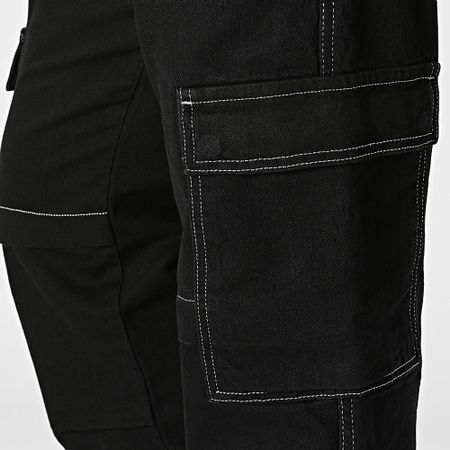 2Y Premium - Pantalón cargo vaquero negro regular fit