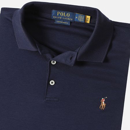 Polo Ralph Lauren - Polo personalizado de manga corta de algodón suave de primera calidad azul marino