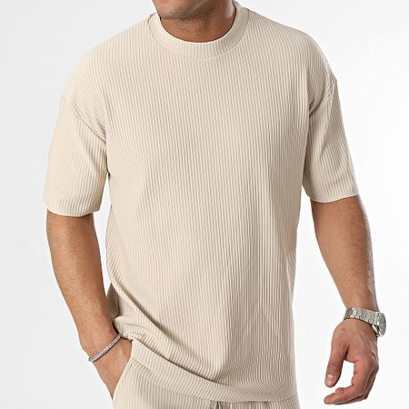 Frilivin - 149 Conjunto de camiseta y pantalón de chándal beige