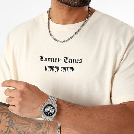 Looney Tunes - Tee Shirt Oversize Large Bugs Bunny Half Horror Beige