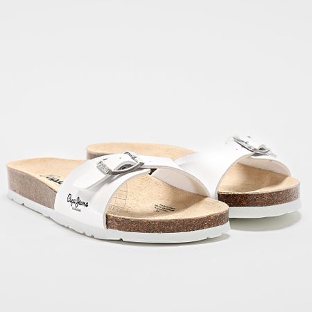 Pepe Jeans - Chanclas de mujer Oban Nacar PLS90615 Blanco Beige
