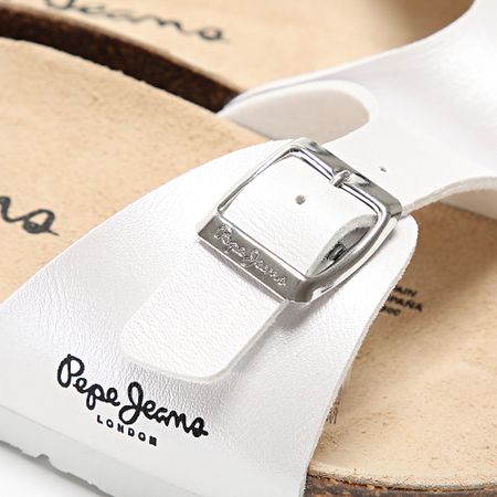 Pepe Jeans - Chanclas de mujer Oban Nacar PLS90615 Blanco Beige