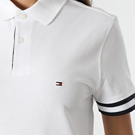 Tommy Hilfiger - Polo de manga corta Monotype Cuff Mujer 4737 Blanco