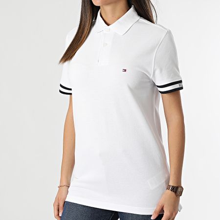 Tommy Hilfiger - Polo de manga corta Monotype Cuff Mujer 4737 Blanco
