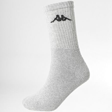 Kappa - Lote de 3 pares de calcetines 93300104 Negro Blanco Gris