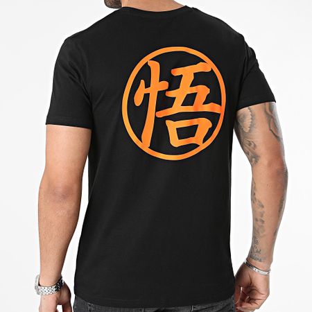 Dragon Ball Z - Volver Goku Kanji Camiseta Negro Naranja