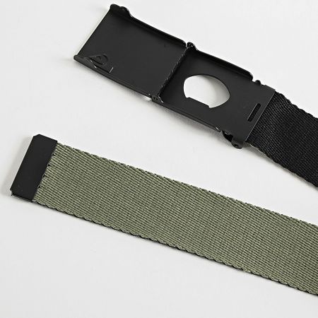 Quiksilver - The Jam 5 Cinturón Reversible Negro Verde Caqui