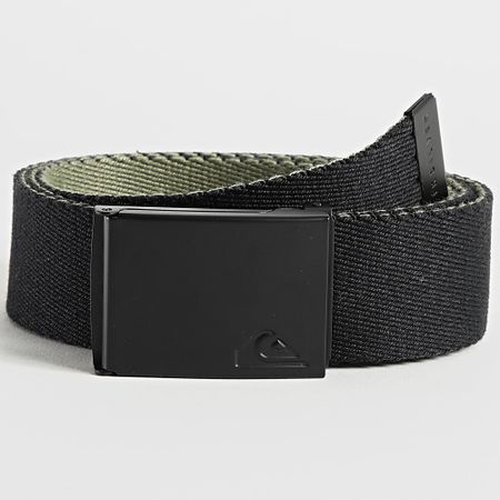 Quiksilver - The Jam 5 Cinturón Reversible Negro Verde Caqui