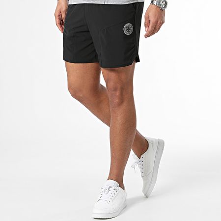 Zelys Paris - Conjunto de camiseta y pantalón corto jogging gris jaspeado negro