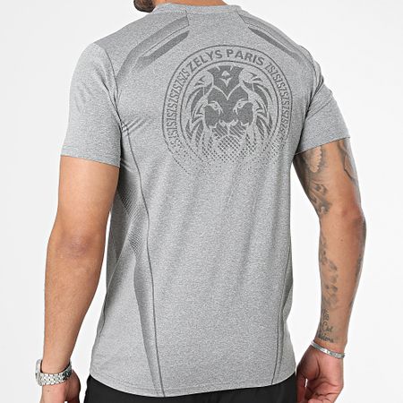 Zelys Paris - Conjunto de camiseta y pantalón corto jogging gris jaspeado negro