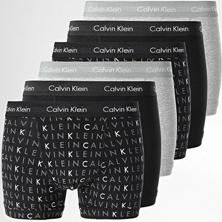 Calvin Klein - Set De 6 Boxers U2662G Negro Gris Heather