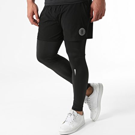 Zelys Paris - Conjunto de camiseta negra Dana y pantalón corto Legging Jogging