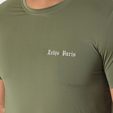 Zelys Paris - Dana Caqui Verde Negro Tee Shirt Y Jogging Shorts Legging Set