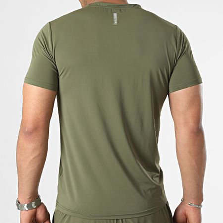 Zelys Paris - Dana Caqui Verde Negro Tee Shirt Y Jogging Shorts Legging Set