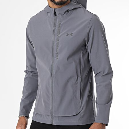 Under Armour - Chaqueta con capucha y cremallera Outrun The Storm 1376794 Gris antracita