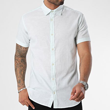 Jack And Jones - Camisa de lino de manga corta Verde claro