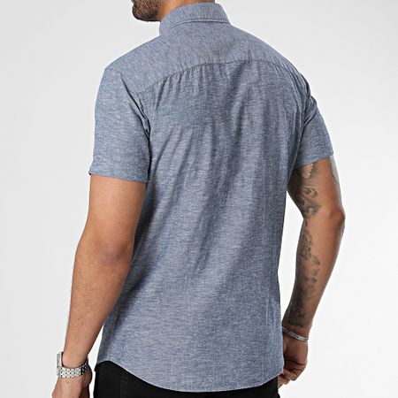 Jack And Jones - Camisa de manga corta de lino azul