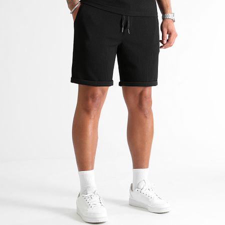 LBO - Conjunto de polo y jogging Waffle 1098 negro texturizado