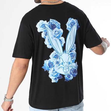 Looney Tunes - Tee Shirt Oversize Large Bugs Bunny Azul Flores Negro