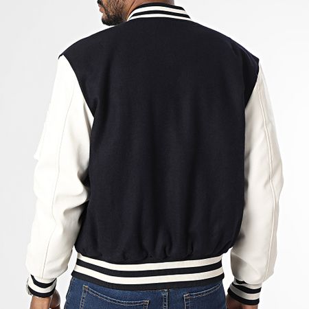 Bombers Original - LETTERMAN Chaqueta Bomber Azul Marino Beige