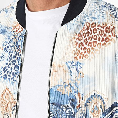 Uniplay - Chaqueta Bomber Blanco Beige Azul