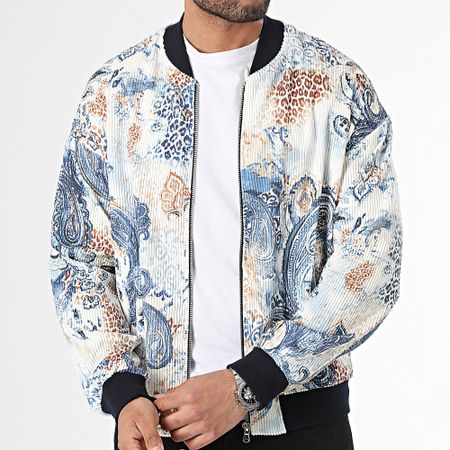 Uniplay - Chaqueta Bomber Blanco Beige Azul