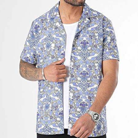 Frilivin - Camiseta de manga corta Blanco Azul Amarillo