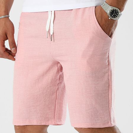 LBO - Pantalón Corto Chino Efecto Lino 1174 Rosa