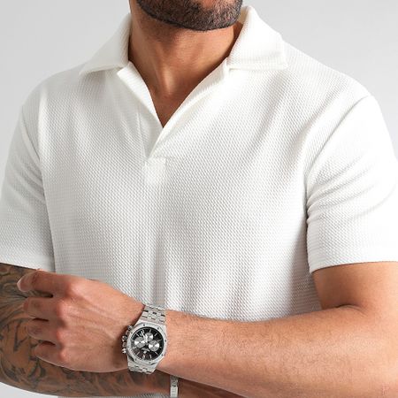 LBO - Juego de polos con textura Waffle 1763 Blanco