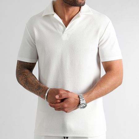 LBO - Juego de polos con textura Waffle 1763 Blanco