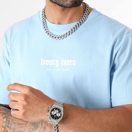 Looney Tunes - Tee Shirt Oversize Bugs Bunny Color Spray Azul Pastel