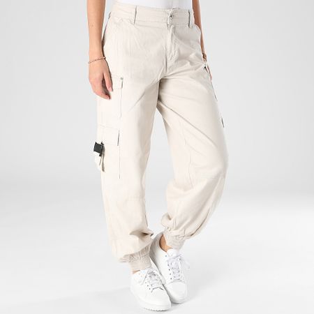 Only - Pantalón cargo Tine beige para mujer