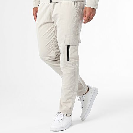 Frilivin - Conjunto de chaqueta cortavientos y pantalón de chándal beige