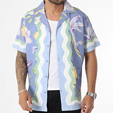 Frilivin - Camisa de manga corta Lila Floral