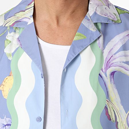 Frilivin - Camisa de manga corta Lila Floral
