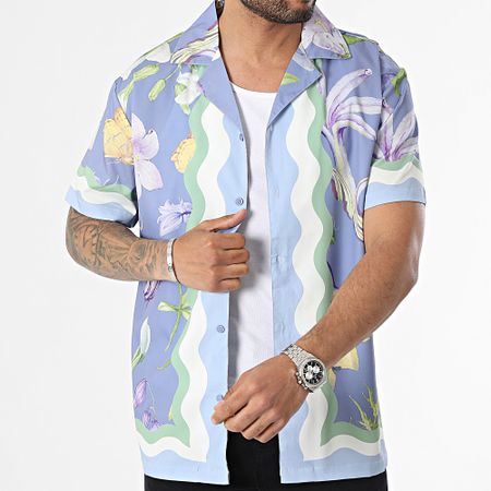 Frilivin - Camisa de manga corta Lila Floral