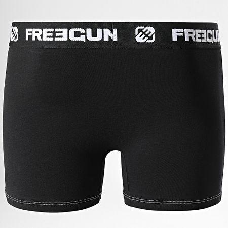 Freegun - Juego de 2 calzoncillos bóxer ultra elásticos Negro