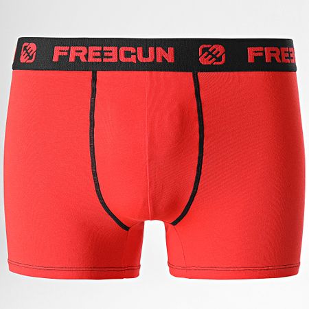 Freegun - Juego de 2 bóxers ultra elásticos Negro Rojo