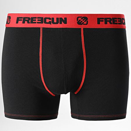 Freegun - Juego de 2 bóxers ultra elásticos Negro Rojo